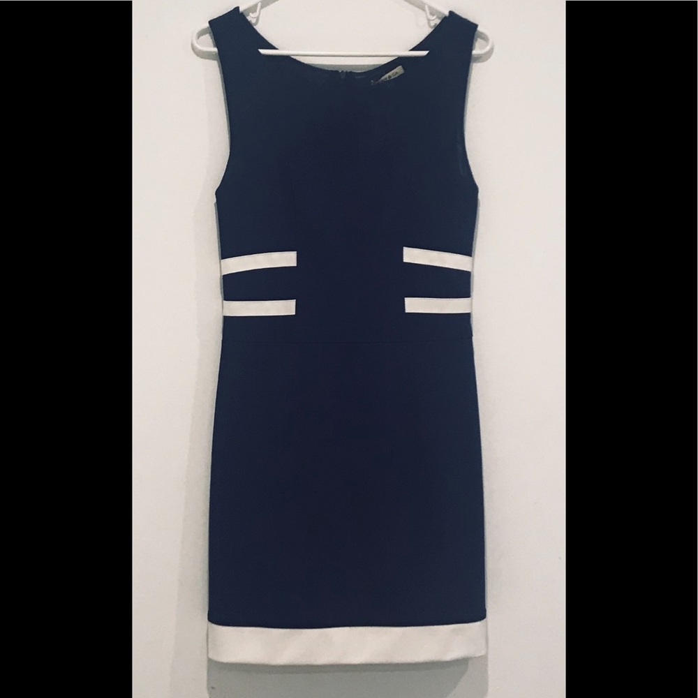 Blue and white dress